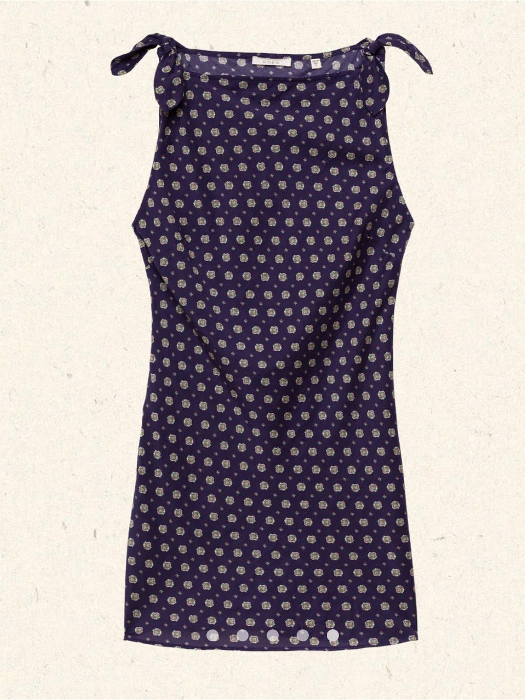 Doen Navy Tie-Shoulder Mini Dress